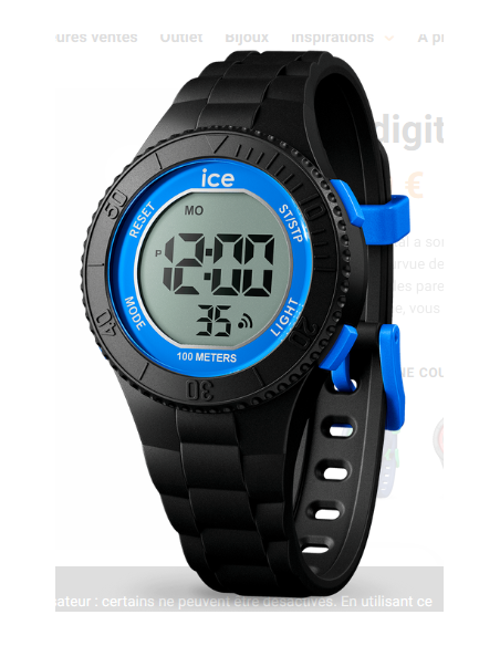 MONTRE ICE DIGIT BLACK BLUE