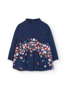 ROBE EN TOILE GABARDINE FLEURS