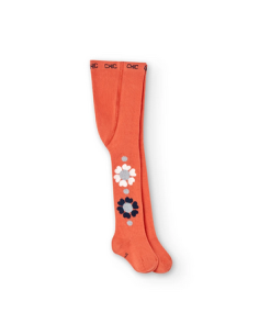 COLLANTS FLEURS ORANGE 6M