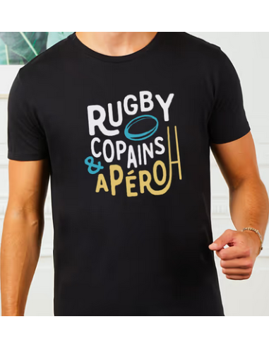 T-SHIRT RUGBY COPAINS ET APERO