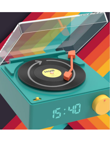 ENCEINTE /REVEIL VINYL BLEU