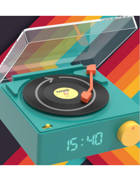 ENCEINTE /REVEIL VINYL BLEU